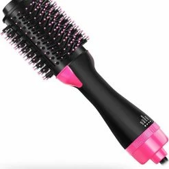 Van Den Brink Retail Föhnborstel 3-in-1 Keramische Magic Hair-Brush - Föhnen Stijlen Krullen - Lang Haar - Roze/zwart
