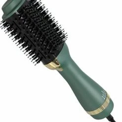 LisaPro 3-in-1 F?hn/Krulborstel Rond - Keramische Magic Brush - Lang/Kort/Stijl/Krullen - 1000W - Groen/goud