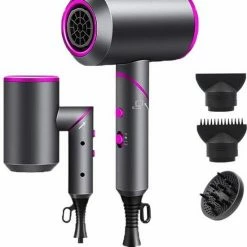 Feare NL Fohn Met Diffuser - Inklapbaar - Negatieve Ionen - 3 Standen - Grijs/paars