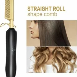 Merkloos Shasim - Stijltang- Straightening Heat Pressing Comb Brush For Woman / Man / Wig -Adjustable Temperature Professionele Elektrische Haar Kam