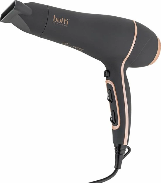 Botti Alena Smooth & Silk Ionische Fohn Met Coolshot Functie - Haardroger - Haarfohn - 3 Temperatuur Standen - Warm En Koud - Zwar 2 Botti Alena Smooth & Silk Ionische Fohn Met Coolshot Functie - Haardroger - Haarfohn - 3 Temperatuur Standen - Warm En Koud - Zwar - Afbeelding 2
