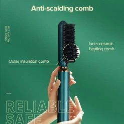 Inface 5 Standen - Warmteborstel Om Te Ontkrullen - Heat Protection Stijlkam - Straight Brush 2-in-1 Stijltang - Zwart -Babyliss Shop 550x642 2