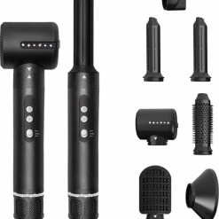 Merkloos Airwrap-Airstyler-6 In1- Multistylers- Stijlborstel- Inclusief Hitte Handschoen En Haarclips