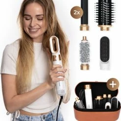 Tutabelle Airwrap - 6 In 1 Hairstyler - Multistyler - Krultang - Krulborstel - Haarstyler - Hairstyler - Stijltang - Wit