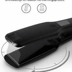 O'dor? Professionele Stijltang - Brede Stijltang Met Digital Display - Warmt Snel Op - Zwart - 15 Temperatuur Instellingen -Babyliss Shop 550x647 1
