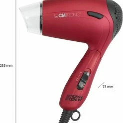 Clatronic HTD 3429 - Haardroger - Reisf?hn - Opvouwbaar - Rood -Babyliss Shop 550x654 3