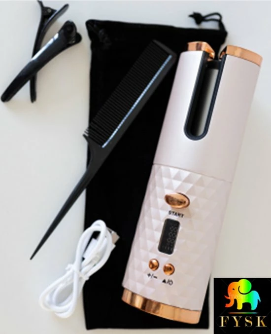 Automatische Krultang - Haarkruller- Draadloos - USB Oplaadbaar - Roze - Fysk 2 Automatische Krultang - Haarkruller- Draadloos - USB Oplaadbaar - Roze - Fysk - Afbeelding 2