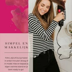 SKYSISTERS 3-in-1 F?hn Brush Borstel - Hot Air Brush - Ronde F?hn Kop - Zwart/Roze -Babyliss Shop 550x680 2