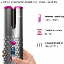 CURLGLAM® Automatische Krultang - Draadloos - USB Oplaadbaar - Black -Babyliss Shop 550x688 1
