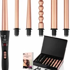 Mellian 6 In 1 Krultang Met Opzetstukken - Ros? Goud - 13 Tot 32mm