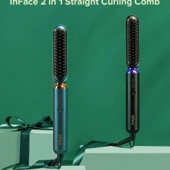 Inface 5 Standen - Warmteborstel Om Te Ontkrullen - Heat Protection Stijlkam - Straight Brush 2-in-1 Stijltang - Zwart -Babyliss Shop 550x748 2