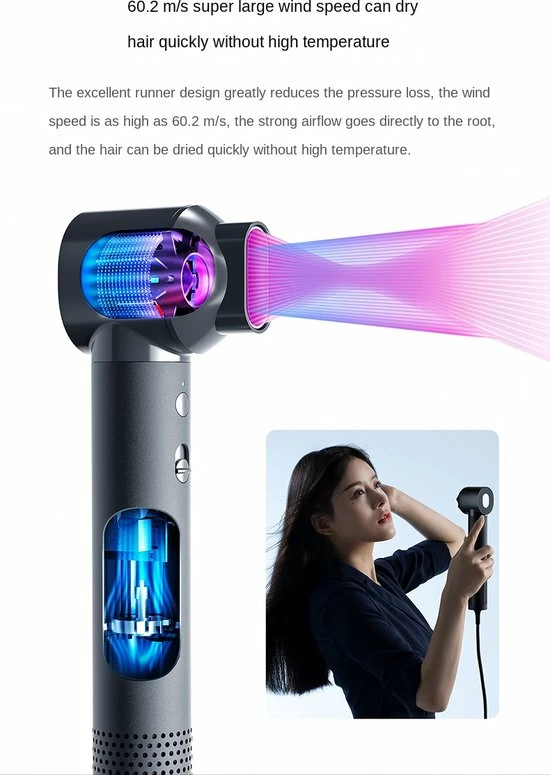 Xiaomi Roidmi Roidmi A100 High Speed Hair Dryer Haar Droger 13 Xiaomi Roidmi Roidmi A100 High Speed Hair Dryer Haar Droger - Afbeelding 13