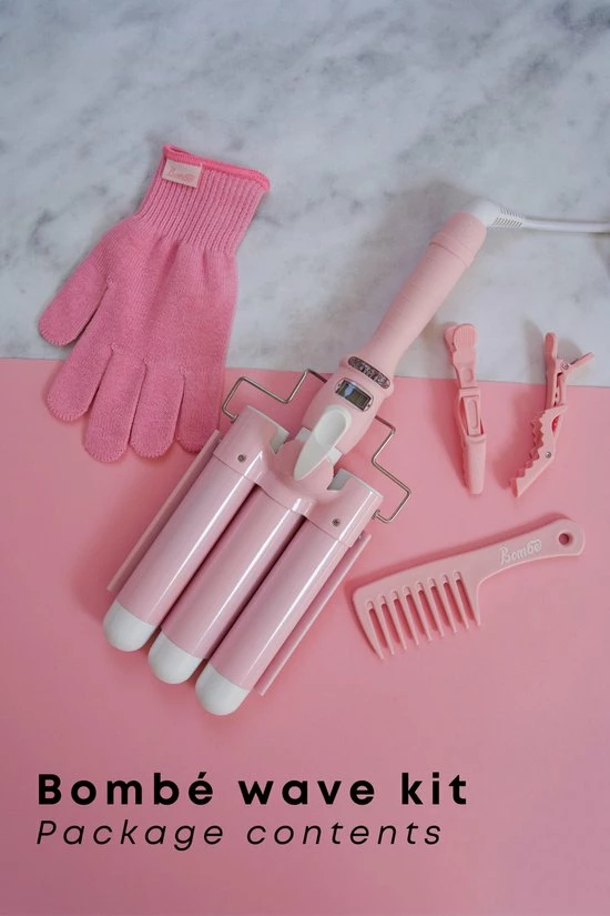 Bombé Waver - Wafeltang - Golvenkrultang - Baby Pink 32mm 3 Bombé Waver - Wafeltang - Golvenkrultang - Baby Pink 32mm - Afbeelding 3