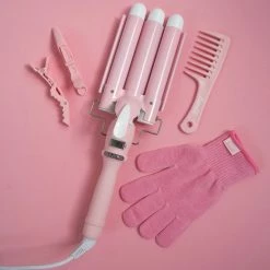 Bomb? Waver - Wafeltang - Golvenkrultang - Beach Waves - 25mm Baby Pink -Babyliss Shop 550x825 2